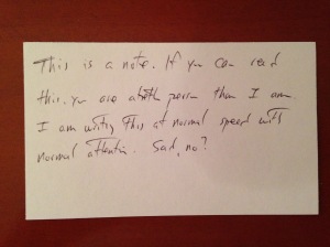 example of my handwritten note